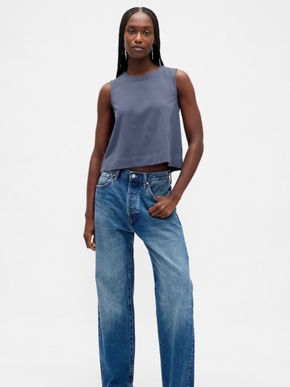 GAP heavyweight shell tank top in blue ridge
